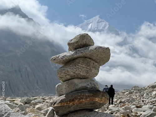 Canvas Print stones on the top of mountain