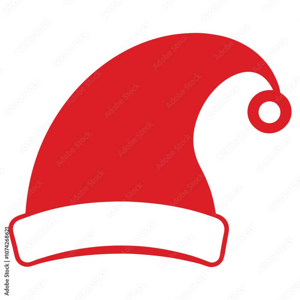 Red Luxury Santa Hat Vector for Christmas Decoration and Holiday Design Red Luxury Santa Hat Vector for Christmas Decoration and Holiday Design