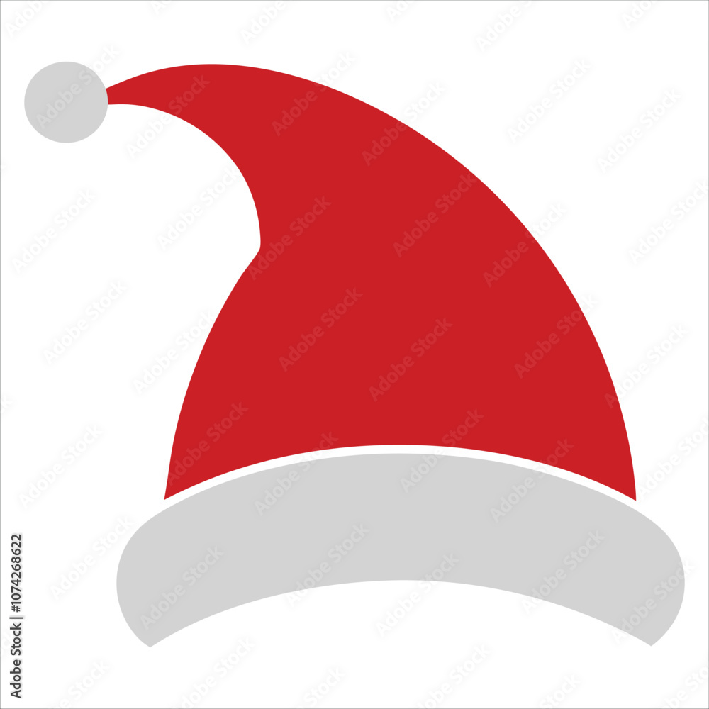Red Luxury Santa Hat Vector for Christmas Decoration and Holiday Design Red Luxury Santa Hat Vector for Christmas Decoration and Holiday Design