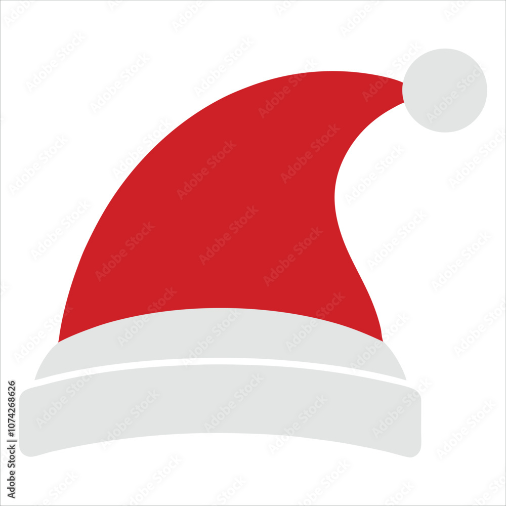 Red Luxury Santa Hat Vector for Christmas Decoration and Holiday Design Red Luxury Santa Hat Vector for Christmas Decoration and Holiday Design