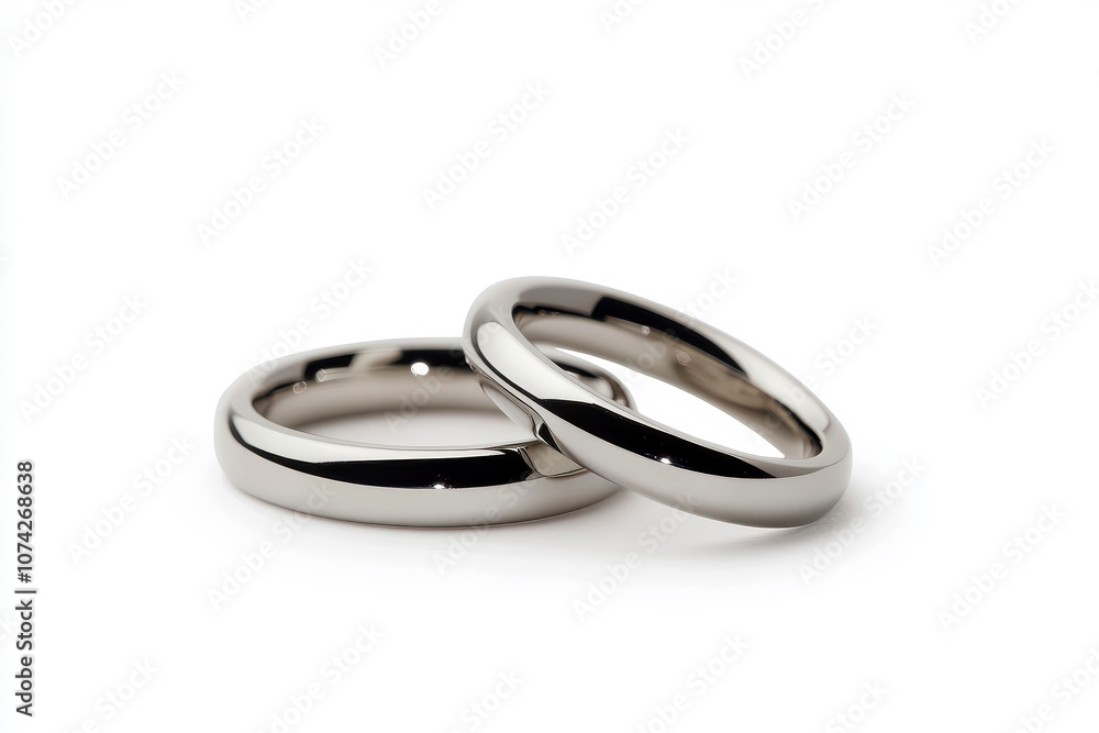 Two wedding rings cut out. Based on Generative AI Two wedding rings cut out. Based on Generative AI