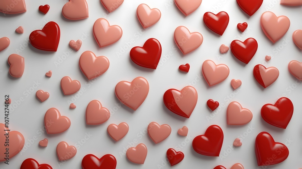 Valentine's day background with red and pink hearts, Romantic Love Concept Valentine's day background with red and pink hearts, Romantic Love Concept