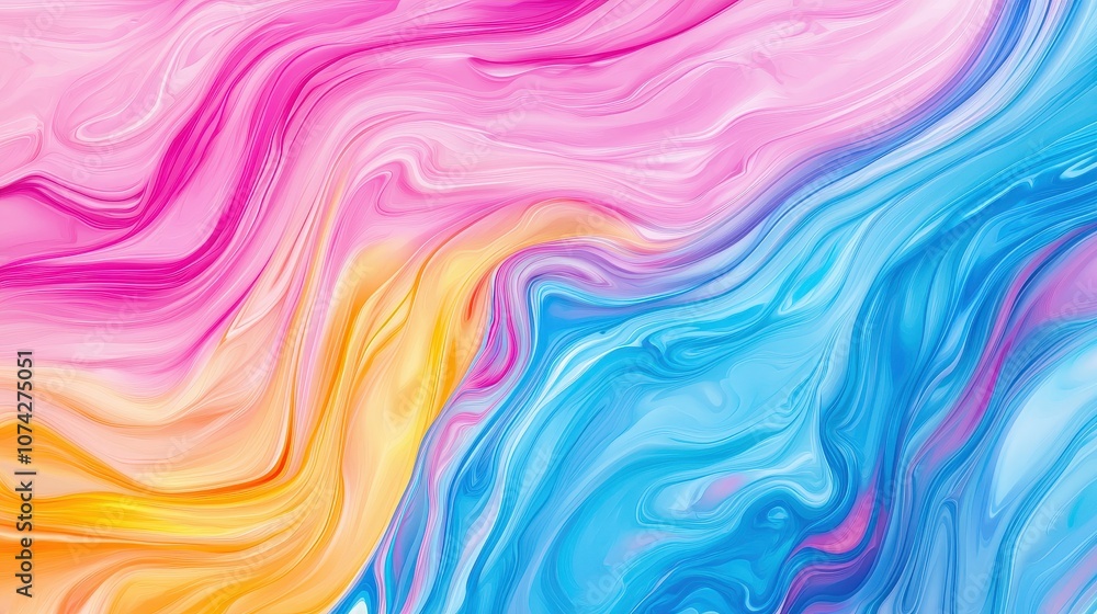 Abstract Swirling Fluid Art Background Blue Yellow Pink Orange Liquid Marble Swirl Abstract Swirling Fluid Art Background Blue Yellow Pink Orange Liquid Marble Swirl