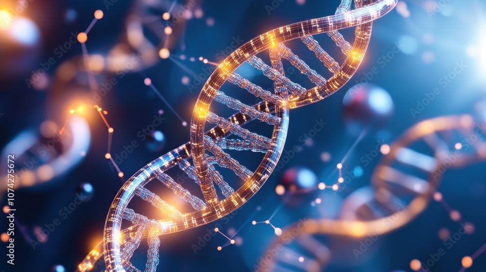 Detail of DNA structure showcasing intricate genetic design. Detail of DNA structure showcasing intricate genetic design.