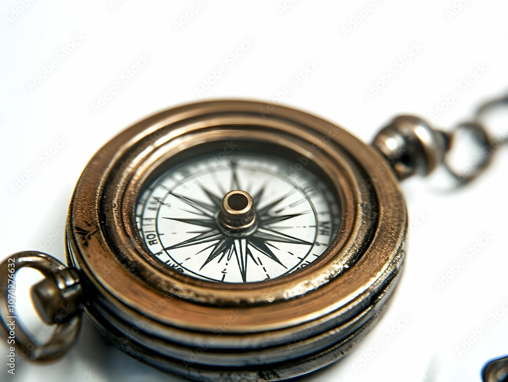 Close-up of an antique compass showing cardinal directions with a vintage design. Close-up of an antique compass showing cardinal directions with a vintage design.