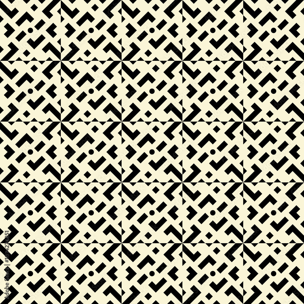 Abstract Seamless Geometric Pattern made of shapes and lines Abstract Seamless Geometric Pattern made of shapes and lines