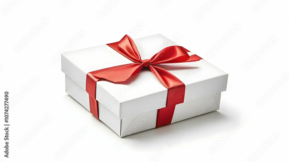 Gift box isolated on white background for Christmas, new year, birthday, party themes. Gift box isolated on white background for Christmas, new year, birthday, party themes.