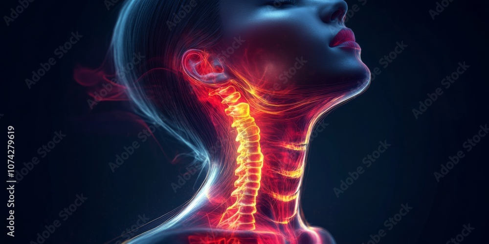 Digital illustration woman face neck head tilted Jaw Pain The Aching Digital illustration woman face neck head tilted Jaw Pain The Aching
