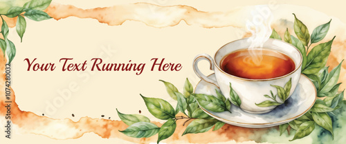 a cup of tea with tea leaves frame
