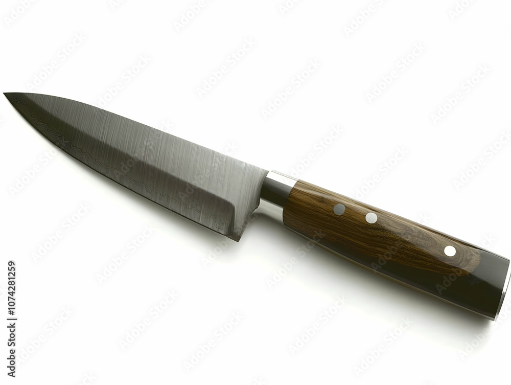 High-quality kitchen knife with a sleek design and wooden handle, perfect for culinary tasks and food preparation. High-quality kitchen knife with a sleek design and wooden handle, perfect for culinary tasks and food preparation.
