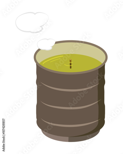 茶柱が立つお茶のイラスト
