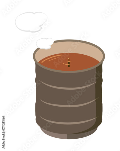 茶柱が立つお茶のイラスト