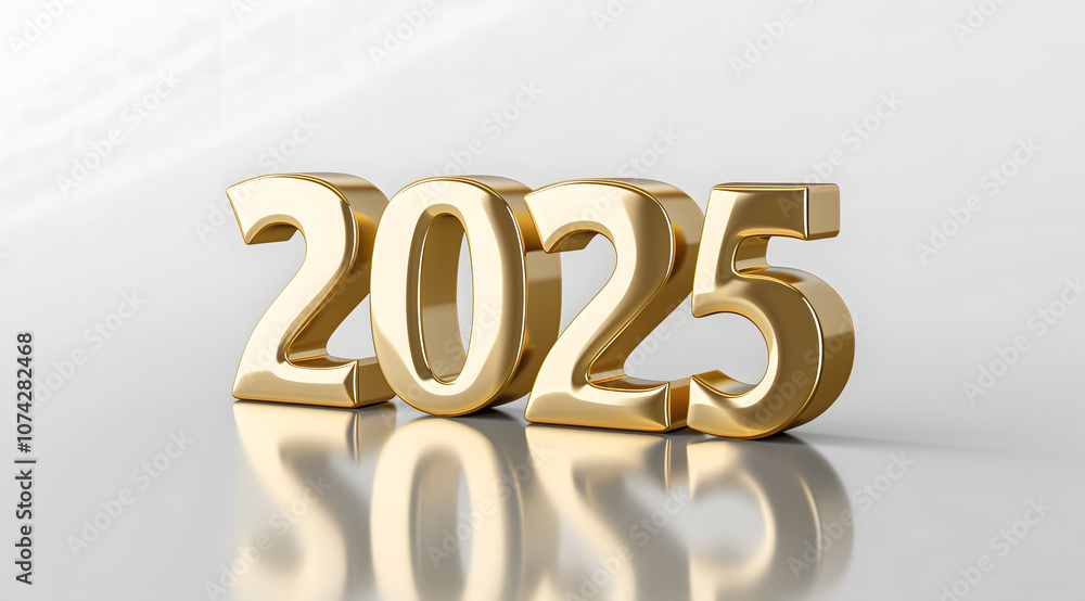 2025 Happy New Year with Golden Shiny Number 2025 Happy New Year with Golden Shiny Number
