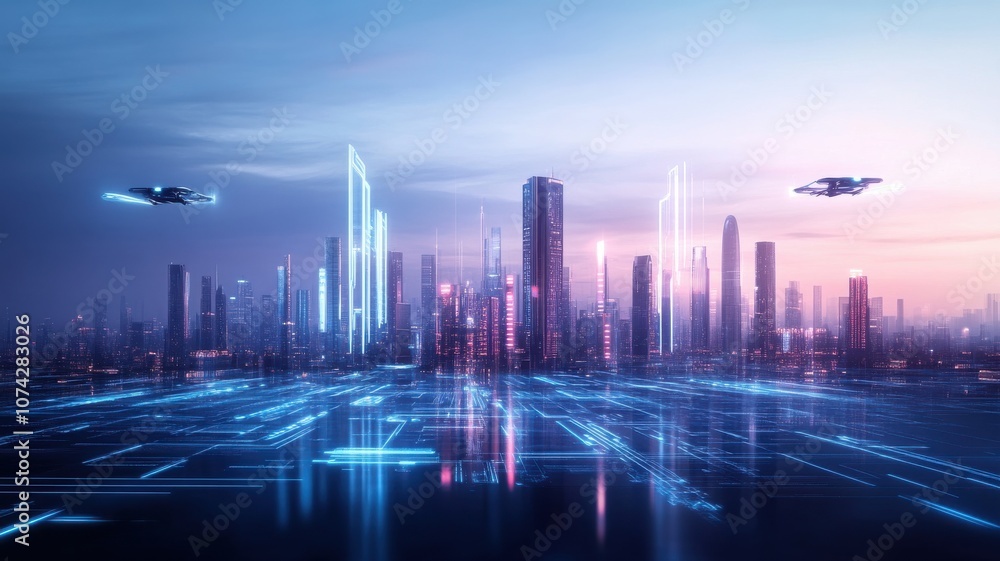 Futuristic cityscape showcasing advanced architecture and technology. Futuristic cityscape showcasing advanced architecture and technology.