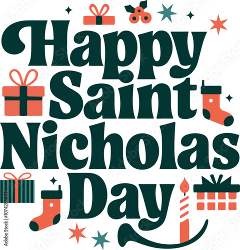 happy saint nicholas day vector