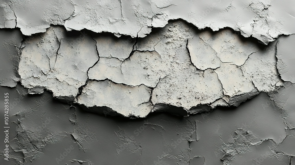 Obraz premium Cracked and Peeling Gray Paint on a Surface