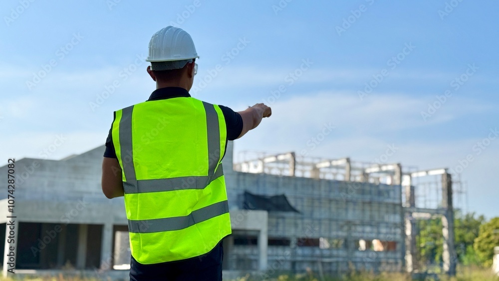 Expert engineer is planning to seriously inspect the structure and safety of the building. Expert engineer is planning to seriously inspect the structure and safety of the building.