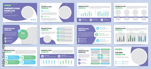 Modern presentation slide templates. Infographic elements template set for web, print, annual report brochure, business flyer leaflet marketing and advertising template. Vector Illustration.