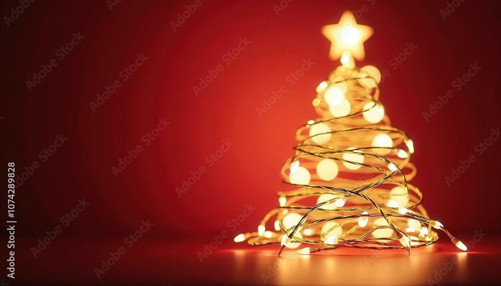 Abstract Christmas tree lights softly glowing on a rich red backdrop giving a warm holiday vibe. Abstract Christmas tree lights softly glowing on a rich red backdrop giving a warm holiday vibe.