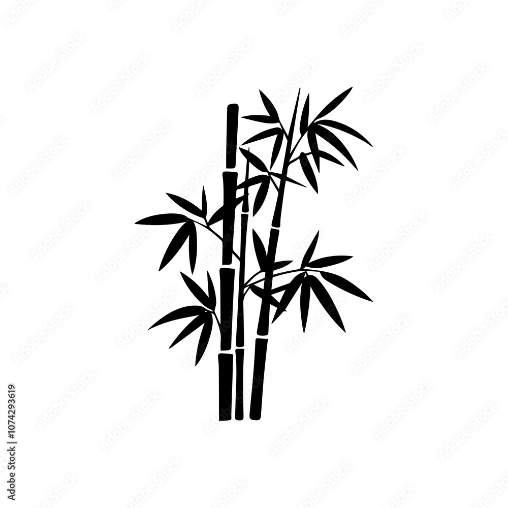 Obraz premium Bamboo Silhouette Vector Illustration