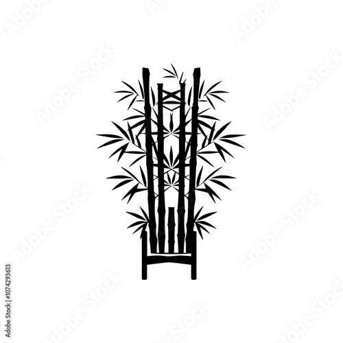 Wallpaper Mural Bamboo tree vector black color silhouette Torontodigital.ca