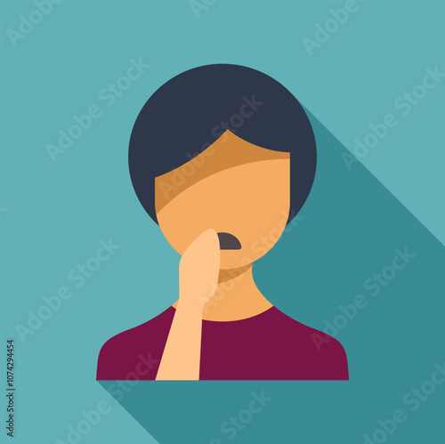 Person holding hand over mouth feeling sick, nauseous or about to vomit