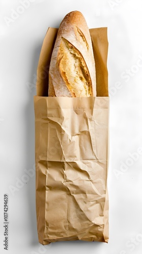 Paper bag and bread bakery packaging mockup