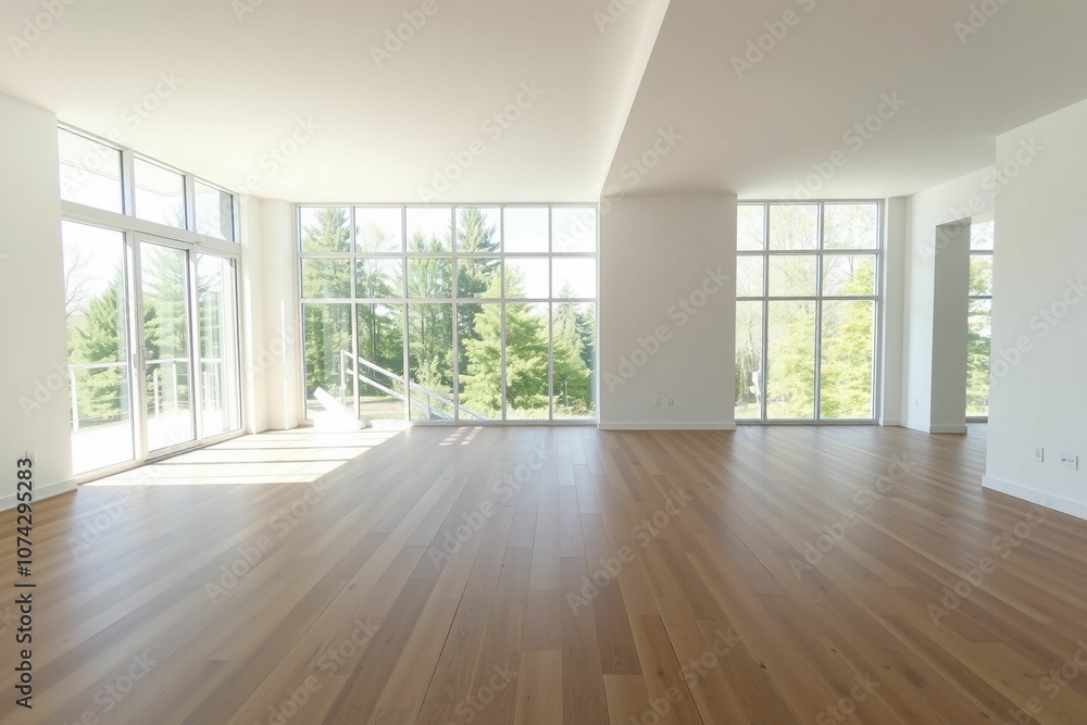 Minimalist Empty Room with Wooden Floors and Large Windows.generative AI
Minimalist Empty Room with Wooden Floors and Large Windows.generative AI
