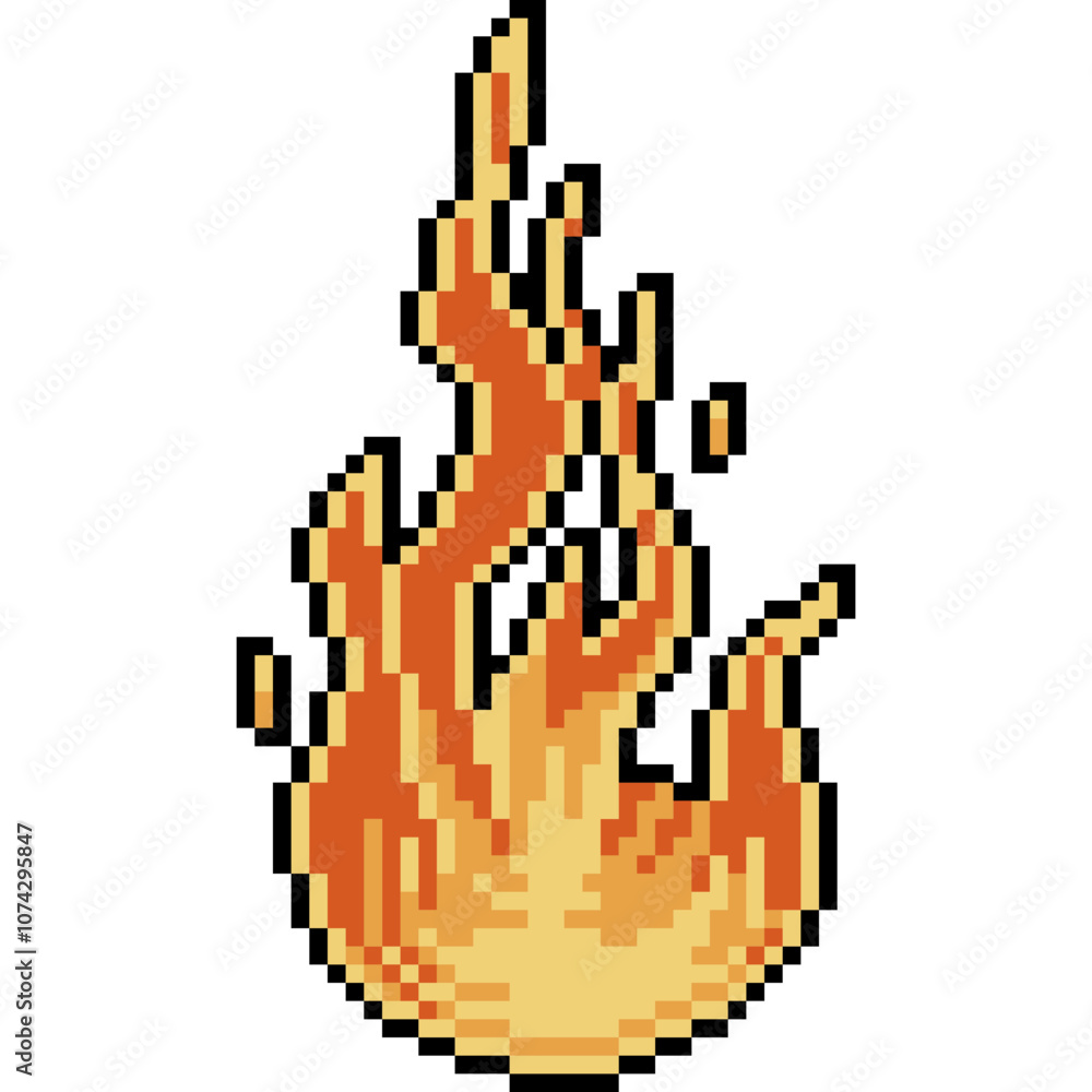 Obraz premium pixel art of fire power symbol