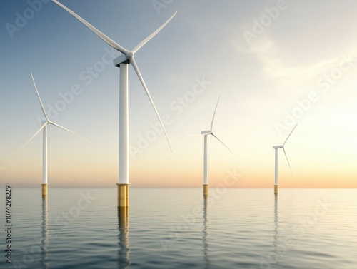 Wind turbines on the ocean illustrating renewable energy solutions.