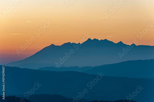 Tatry o zachodzie słońca photo