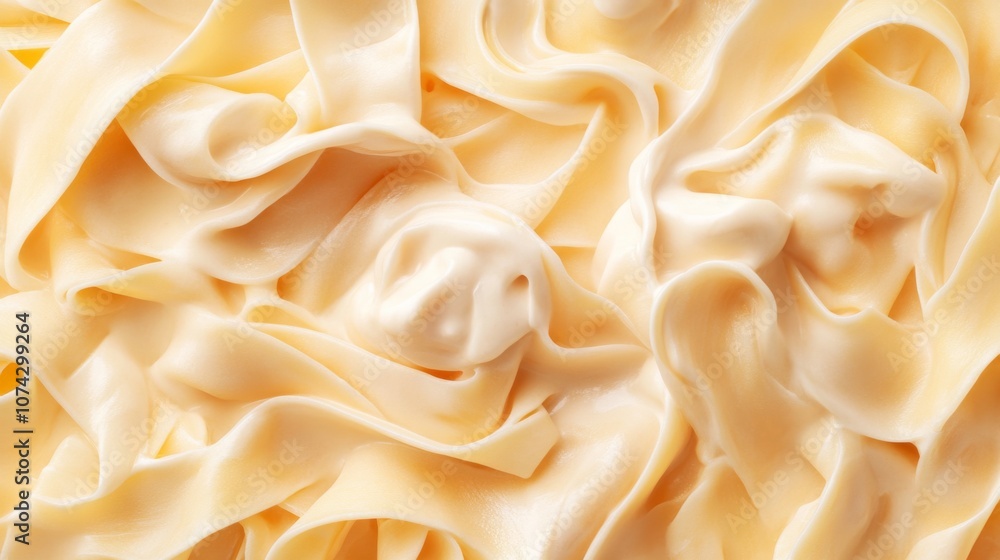 Fototapeta premium Freshly cooked pasta with creamy sauce and moisture,Space for add text