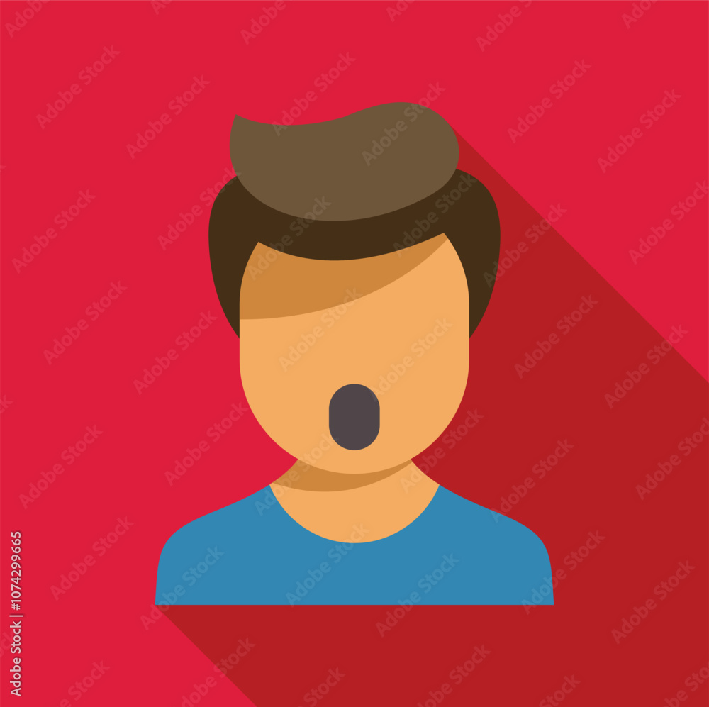 Stylized portrait of a young man opening his mouth Stylized portrait of a young man opening his mouth