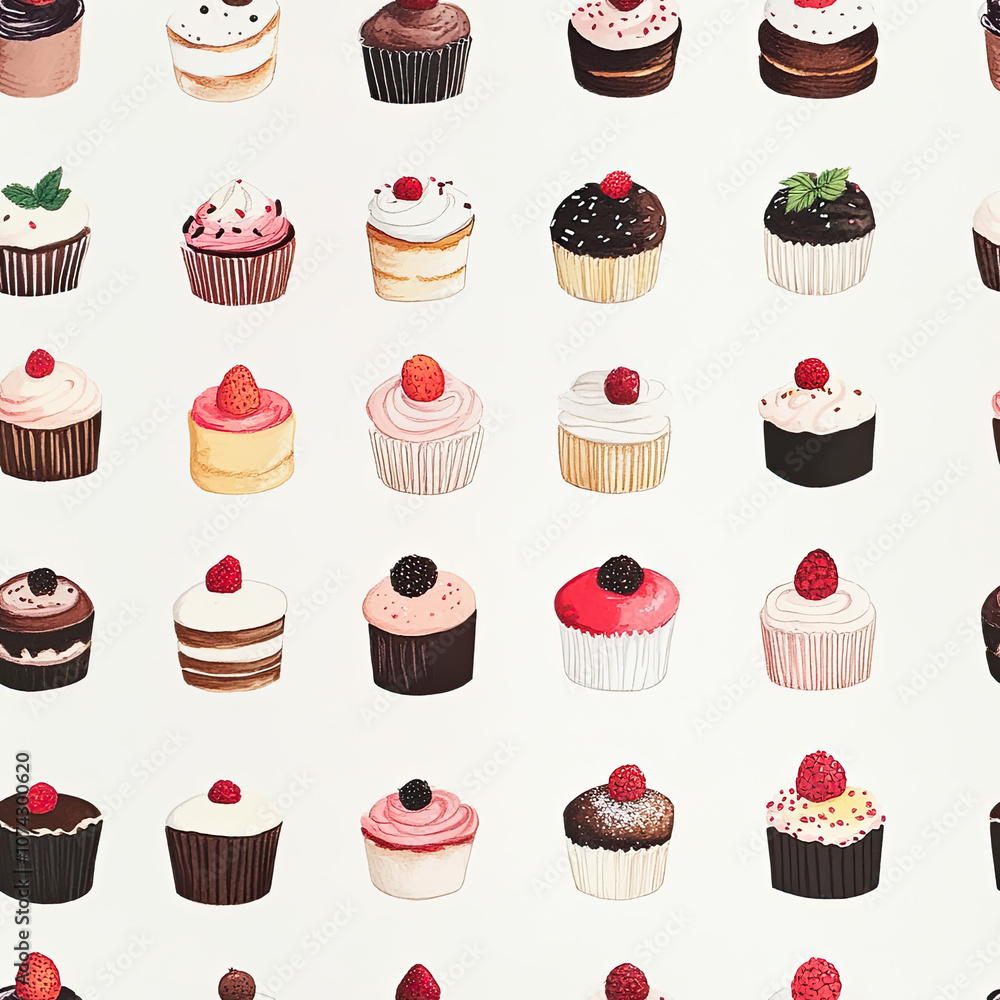 rows of tiny desserts rows of tiny desserts
