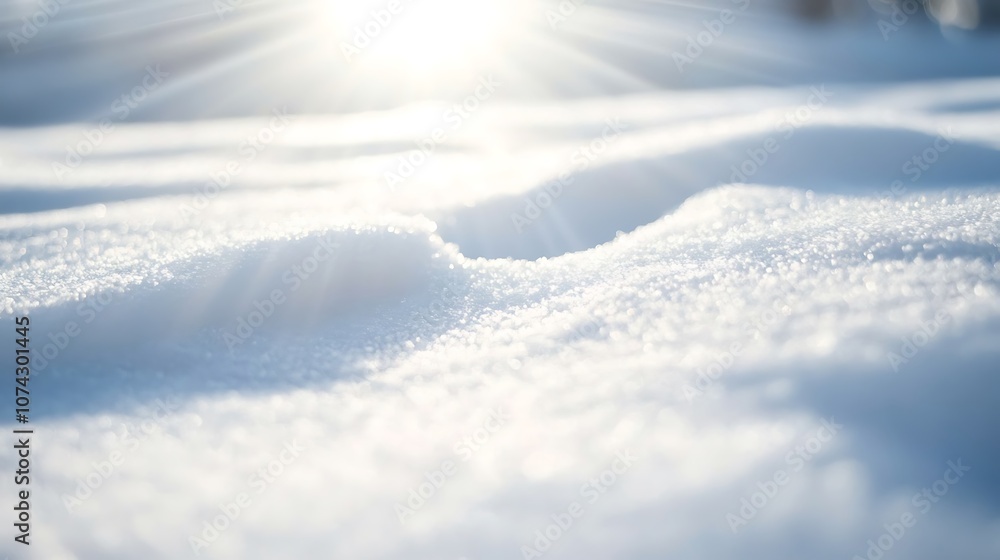 Fototapeta premium Sunbeams Shining Through a Blanket of Fresh Snow