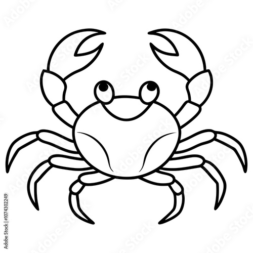 Crab Animal Outline Illustration.