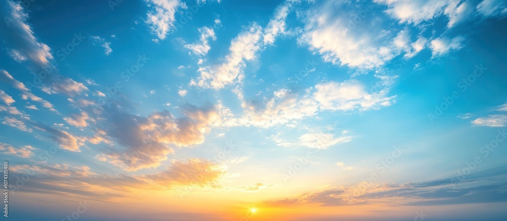 A beautiful sunset with clouds in the sky. A beautiful sunset with clouds in the sky.
