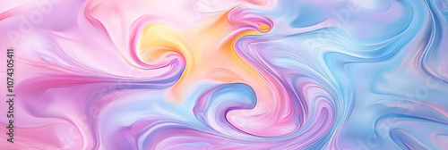 Colorful background with swirling shapes in pink, blue, and yellow, generative AI