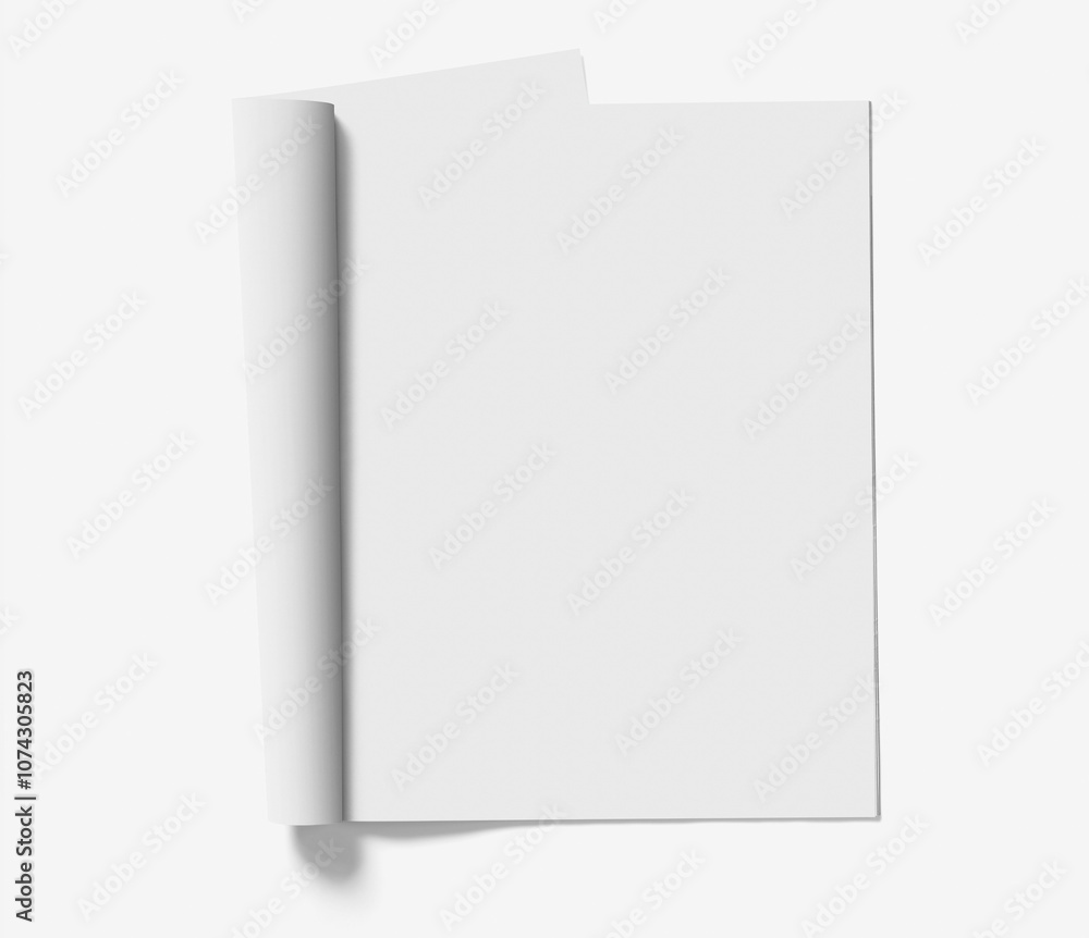 blank magazine BOOK open on white background blank magazine BOOK open on white background