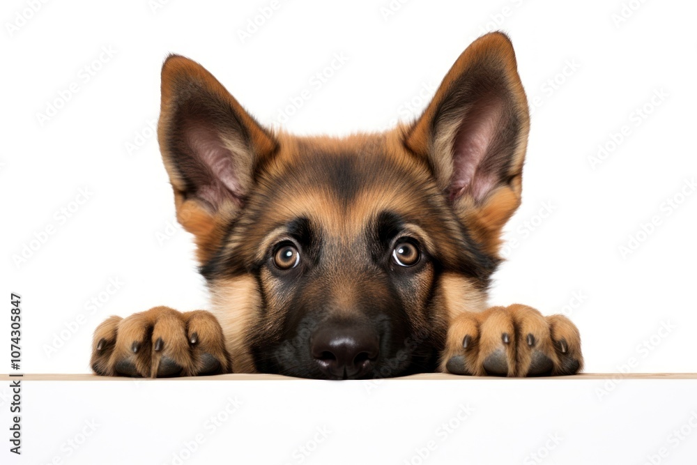 German shepherd dog peeking mammal animal. German shepherd dog peeking mammal animal.