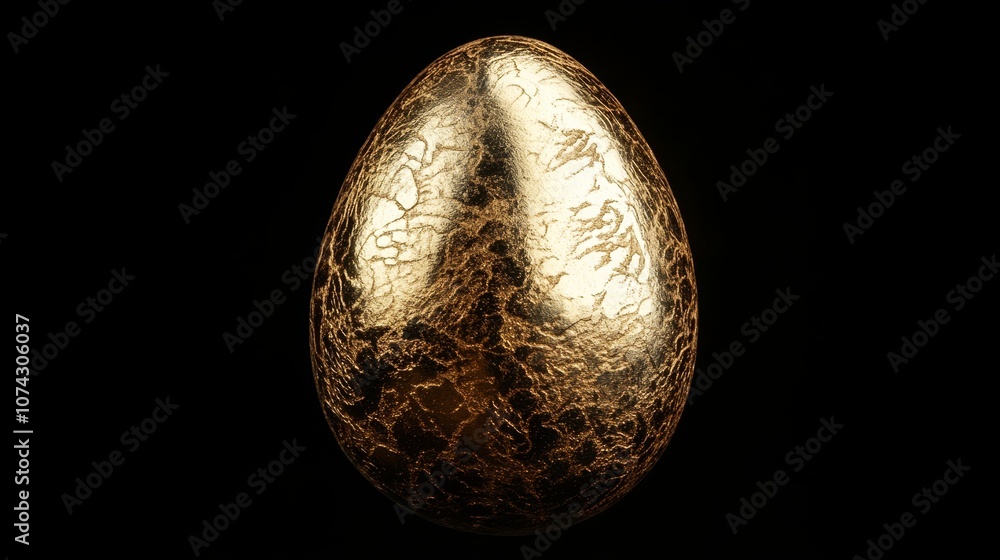 Fototapeta premium Golden egg isolated on black background