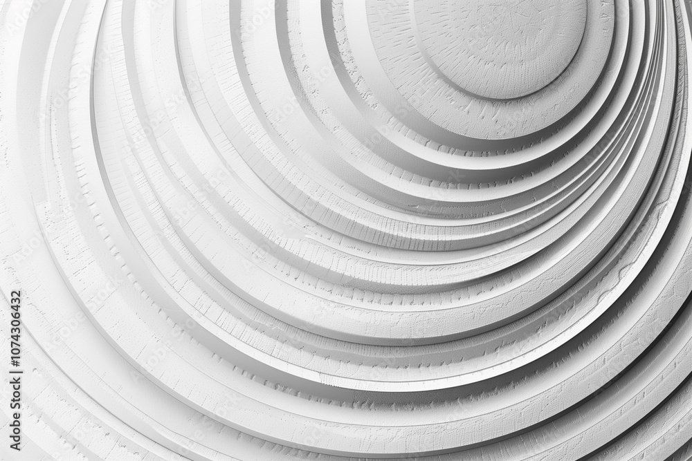 Obraz premium Abstract pattern of white and gray circular lines texture background design