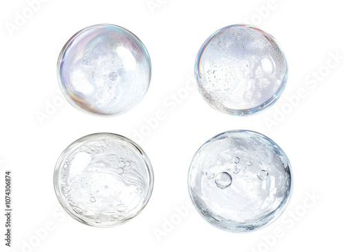 Soap bubbles isolated on white background