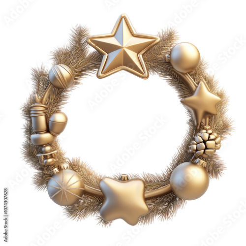 christmas decorations on transparent background, ai