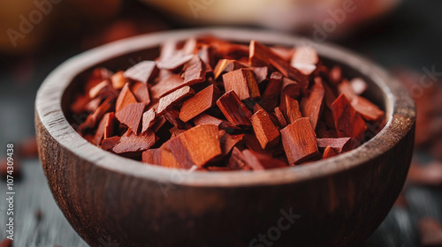 Red sandalwood chips photo