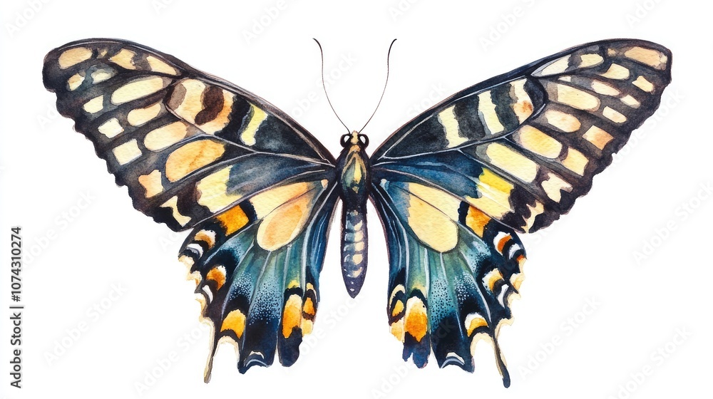 Obraz premium Watercolor illustration of a stunning butterfly