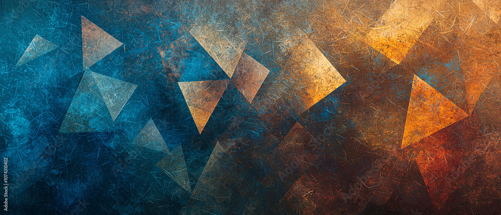 Abstract background with triangular shapes and a grainy texture, generative AI Abstract background with triangular shapes and a grainy texture, generative AI