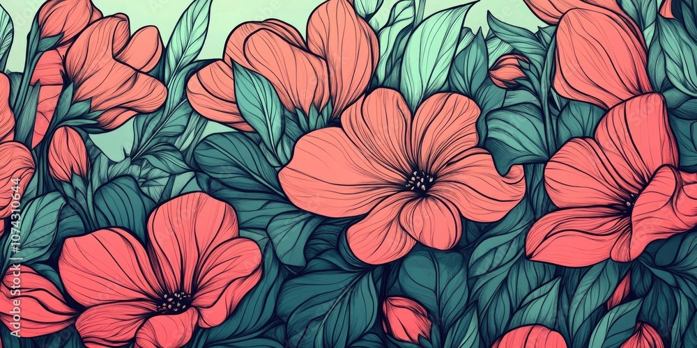 Red Flowers with Green Leaves Red Flowers with Green Leaves