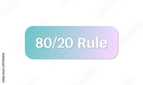 The Pareto Principle, also as the 80 20 rule text icon diagram, where eighty percent of the outcomes result from twenty percent of the inputs.