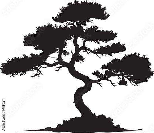 Generate vector silhouette ''  Tree  '' image with white background